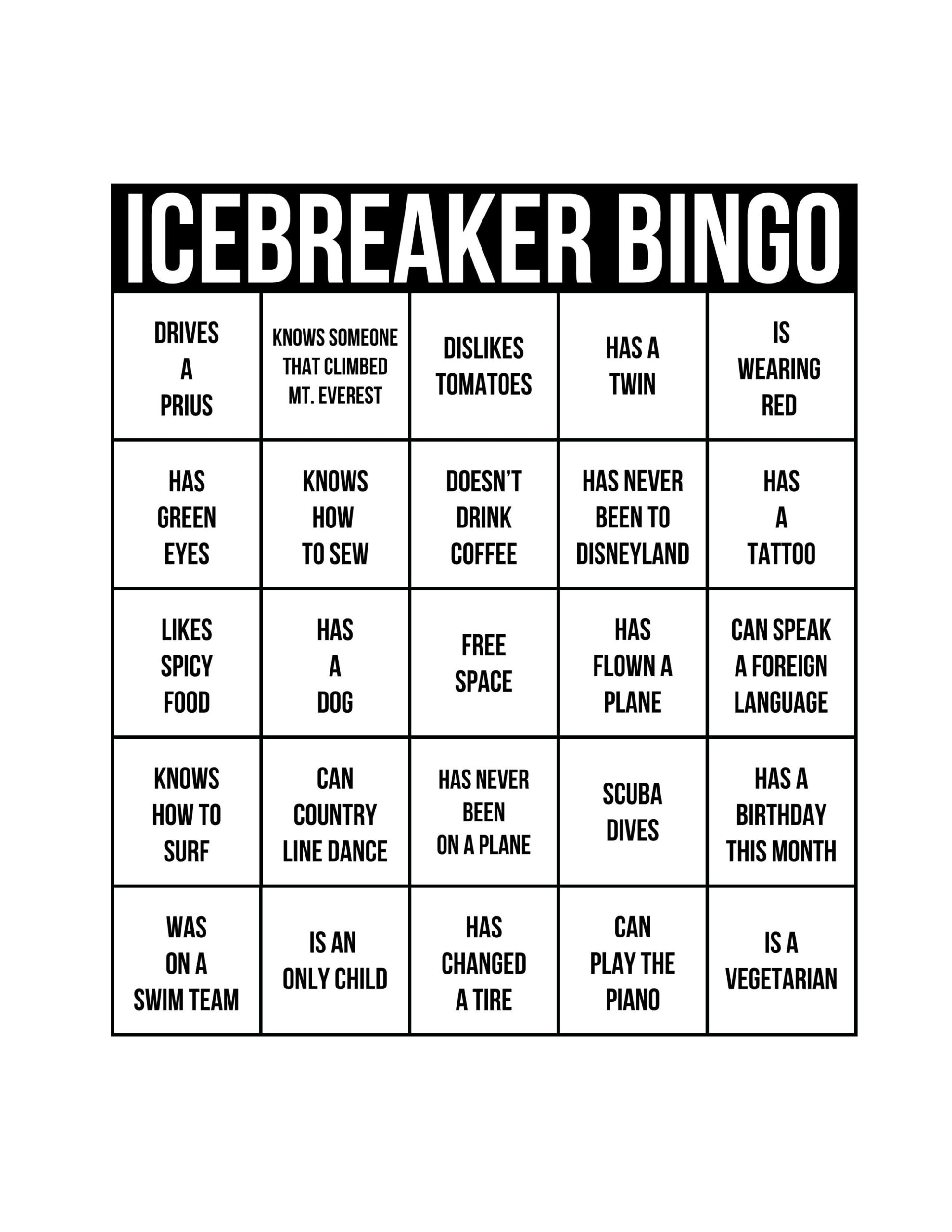 10 Elegant Ice Breaker Ideas For Adults 2023 Throughout Ice Breaker Bingo Card Template
