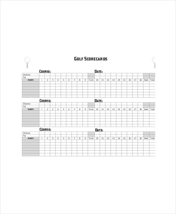 10+ Golf Scorecard Templates - Free Sample, Example Format Download pertaining to Golf Score Cards Template