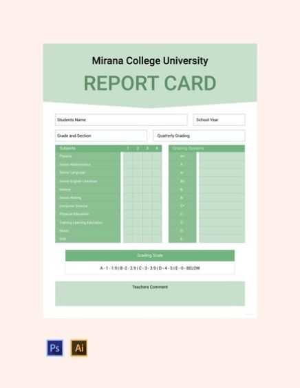 10+ Report Card Templates | Free & Premium Templates Within Report Card Format Template