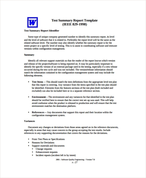 10+ Test Report Templates | Sample Templates Throughout Test Case Execution Report Template