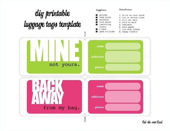 12+ Luggage Tag Templates - Word, Psd | Free & Premium Templates With Luggage Tag Template Word