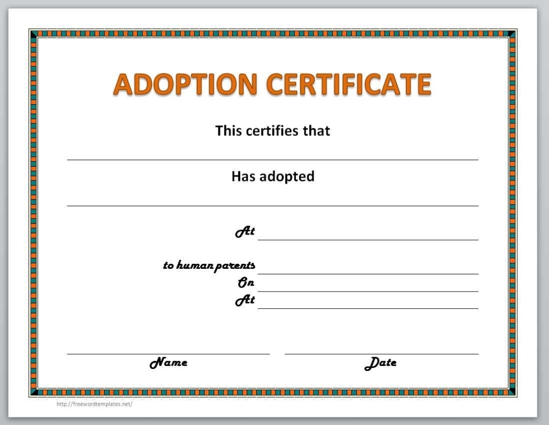 14+ Adoption Certificate Templates | Proto Politics - Fake Adoption Certificate Free Printable Intended For Adoption Certificate Template