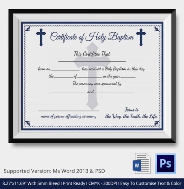 18+ Sample Baptism Certificate Templates - Free Sample, Example, Format | Free & Premium Templates Intended For Christian Baptism Certificate Template