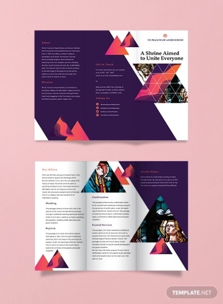 2+ Ideal Church Tri Fold Brochure Template - Ai,Psd, Docs, Pages | Free Inside Tri Fold Brochure Template Illustrator Free