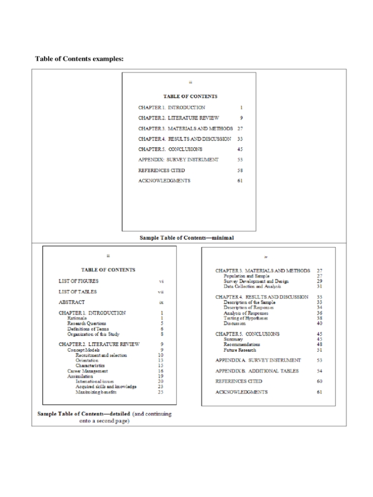 2022 Table Of Contents Template - Fillable, Printable Pdf & Forms | Handypdf Regarding Blank Table Of Contents Template Pdf