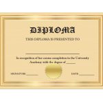 35 Real &amp; Fake Diploma Templates (High School, College, Homeschool) pertaining to College Graduation Certificate Template