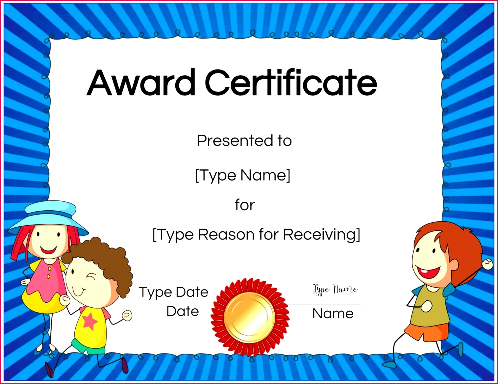 4 Kids Certificate Of Participation Template 15887 | Fabtemplatez Inside Children's Certificate Template