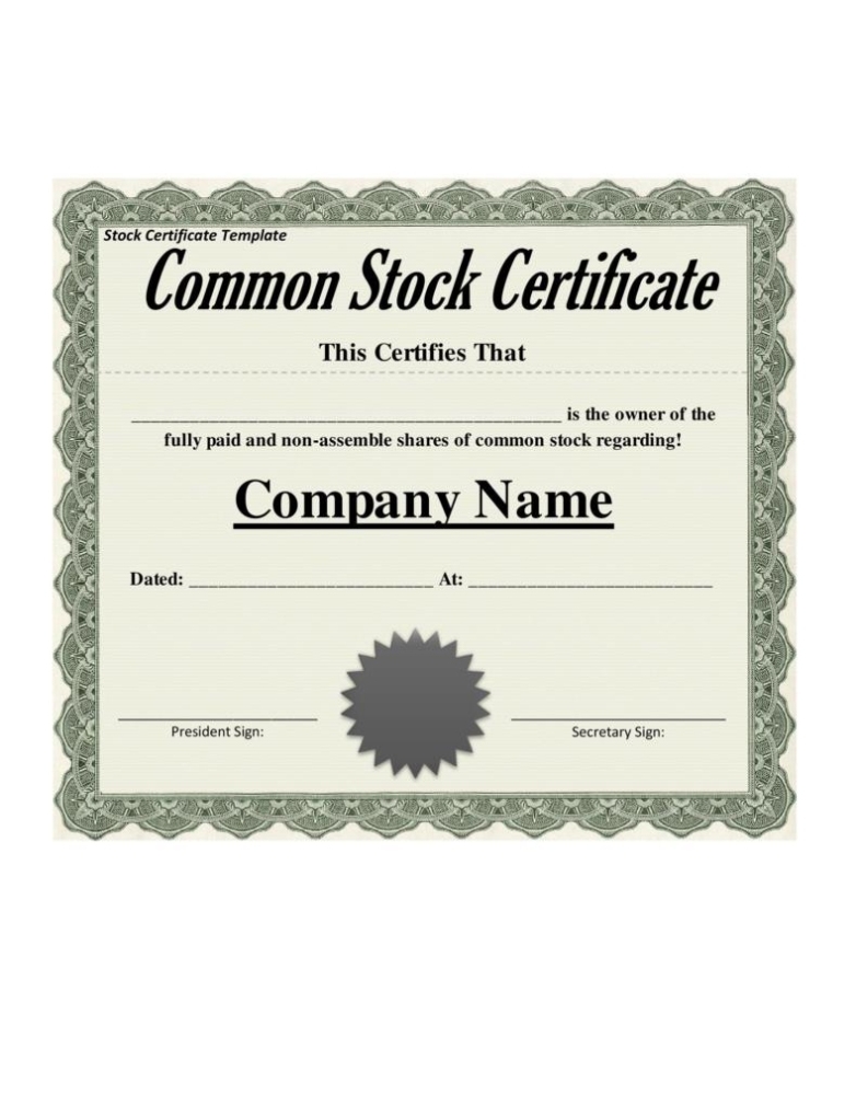 40+ Free Stock Certificate Templates (Word, Pdf) ᐅ Templatelab With Corporate Share Certificate Template
