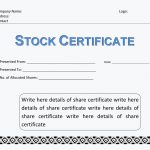 40+ Free Stock Certificate Templates (Word, Pdf) - Template Lab inside Template For Share Certificate