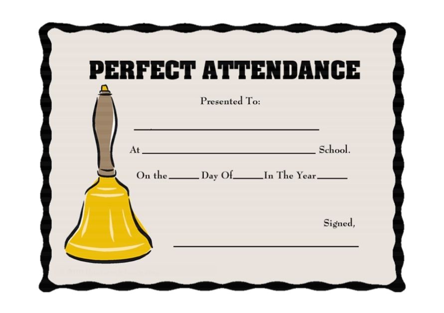 40 Printable Perfect Attendance Award Templates & Ideas Intended For Perfect Attendance Certificate Free Template