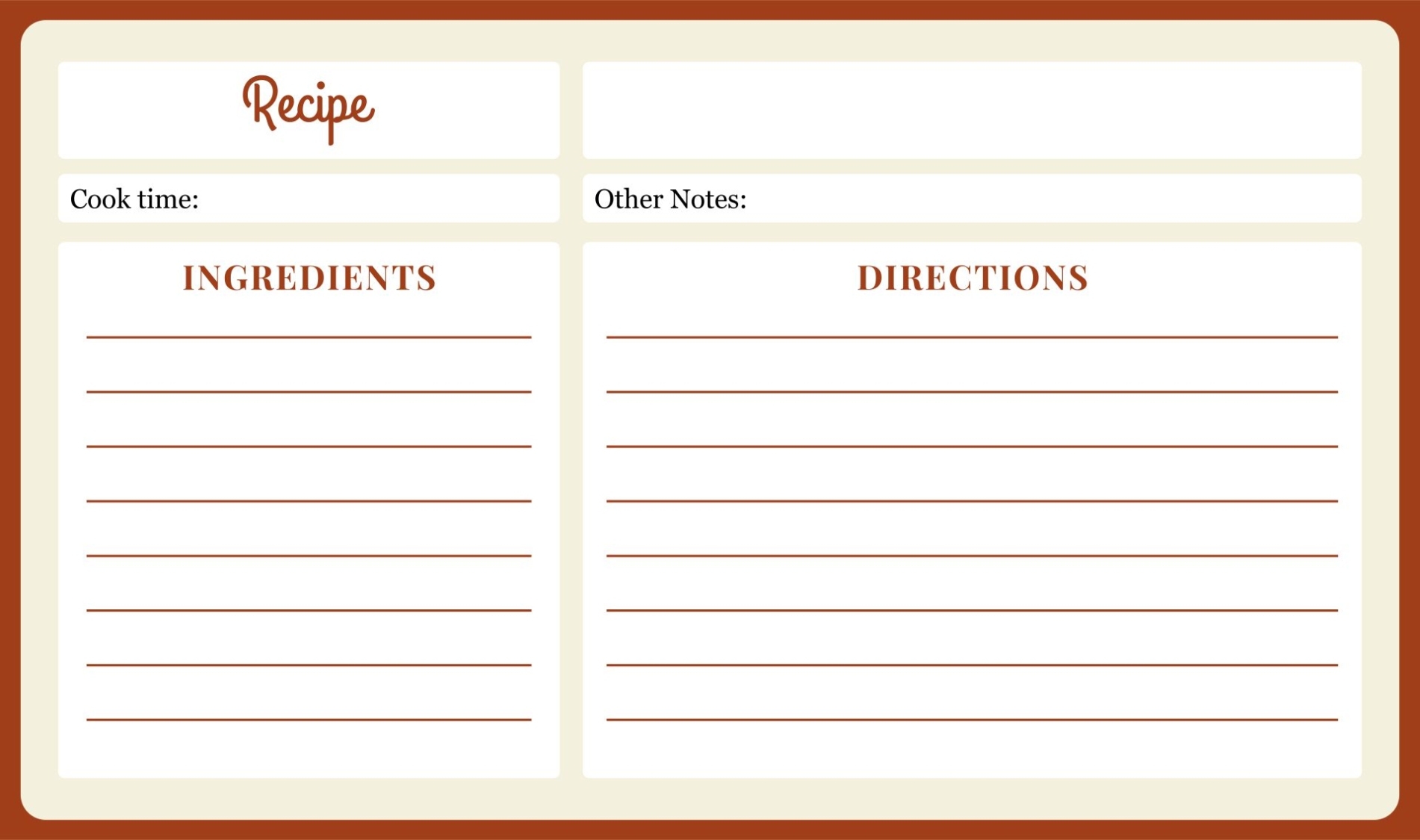 4X6 Recipe Templates For Microsoft Word : Free Recipe Card Template Inside Free Recipe Card Templates For Microsoft Word