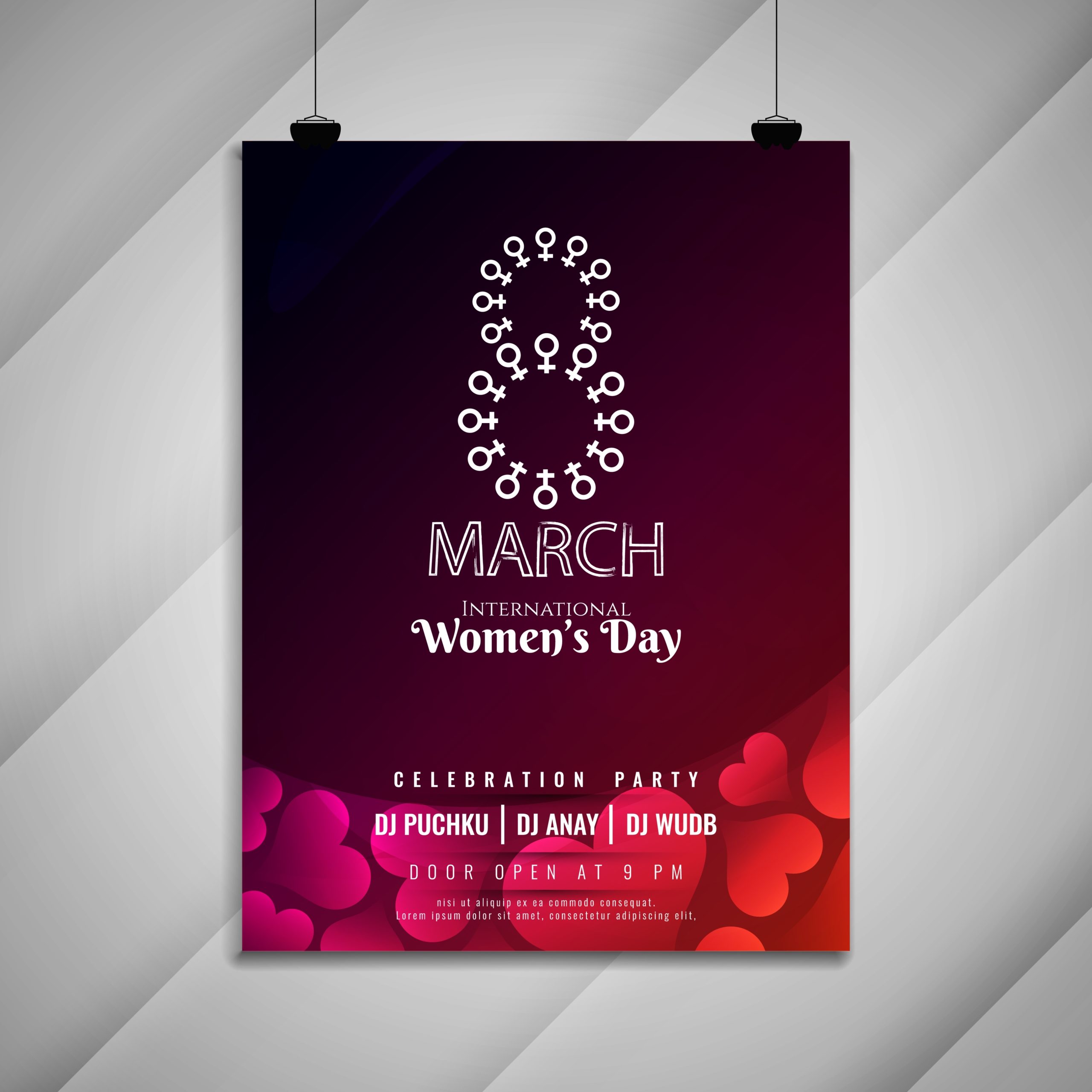 Abstract Elegant Women'S Day Celebration Party Invitation Card Template 281012 Vector Art At Within Event Invitation Card Template