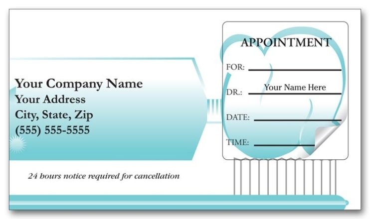 Appointment Card - Dental - 3358 Intended For Dentist Appointment Card Template