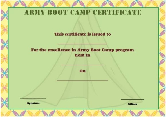 Army Certificate Of Completion Template within Boot Camp Certificate Template