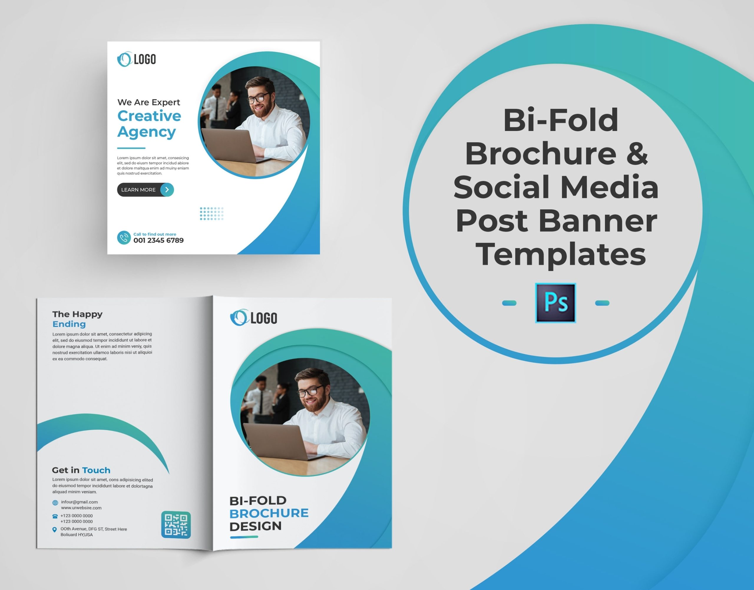 Bi-Fold Brochure And Social Media Post Banner Templates On Behance intended for Social Media Brochure Template