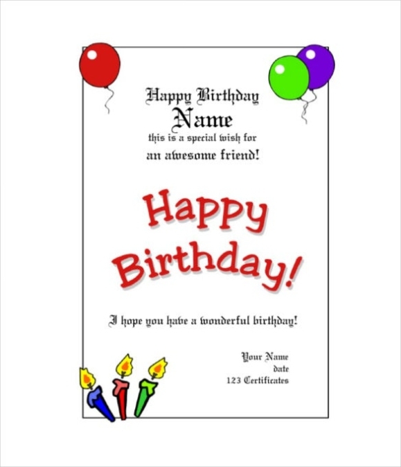 Birthday Gift Certificate Templates - 16+ Free Word, Pdf, Psd For Kids Gift Certificate Template