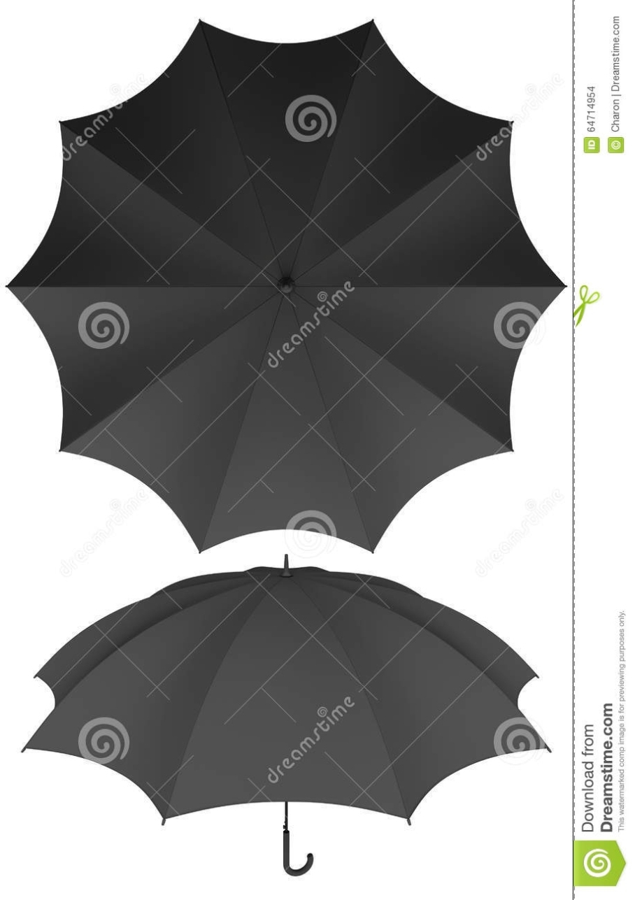 Blank Black Umbrella Isolated Template Stock Photo - Illustration Of Opened, Crook: 64714954 In Blank Umbrella Template