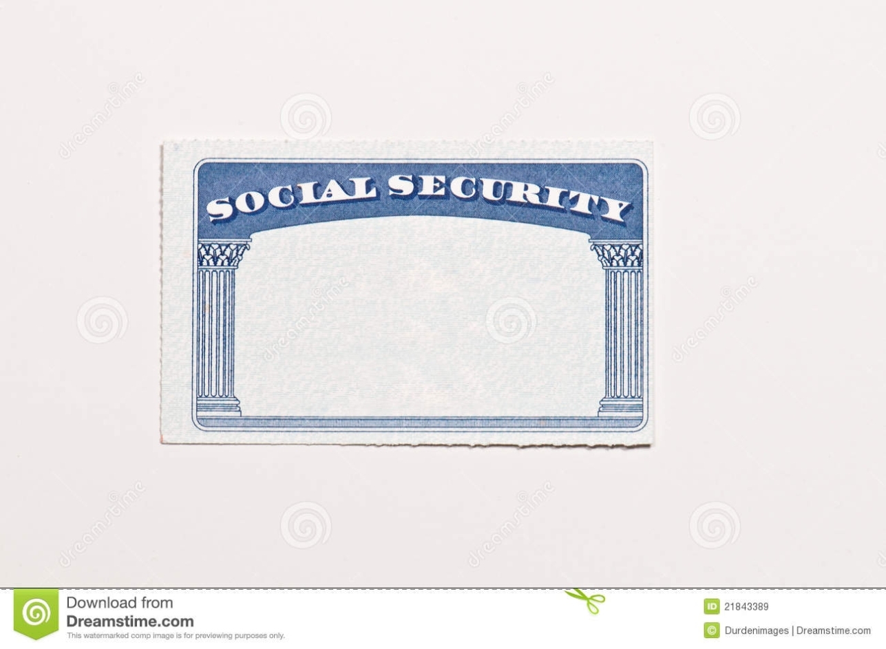 Blank Social Security Card Stock Image. Image Of Document - 21843389 Pertaining To Blank Social Security Card Template Download