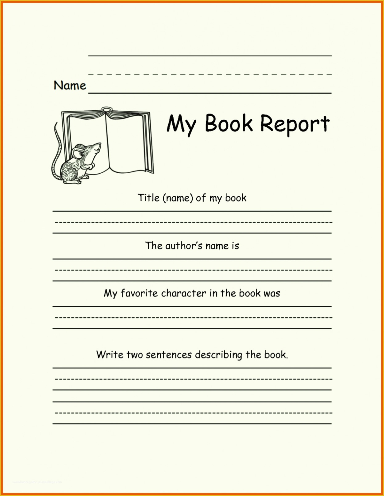 Book Report Template 2Nd Grade Free Of Book Report Template 1St To 5Th Inside Second Grade Book Report Template