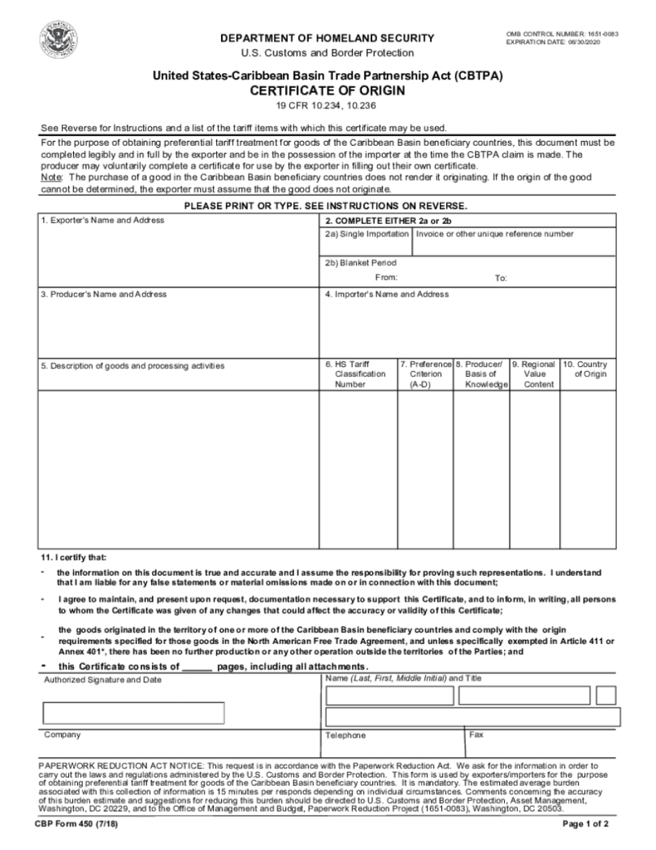 Certificate Of Origin Form 2018 2022 - Fill Online, Printable, Fillable In Certificate Of Origin Form Template