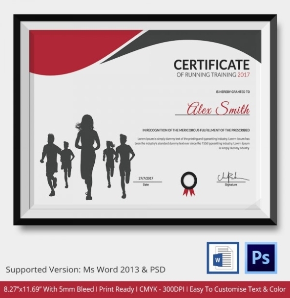 Certificate Of Running Template - 5+ Word, Psd Format Download | Free For Track And Field Certificate Templates Free
