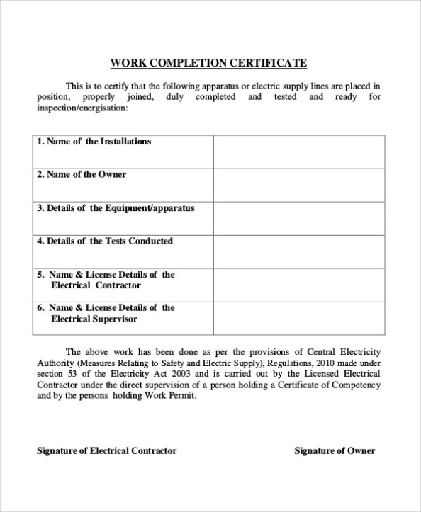 Certificate Templates: Architects Practical Completion Certificate Template Intended For Certificate Of Completion Template Construction