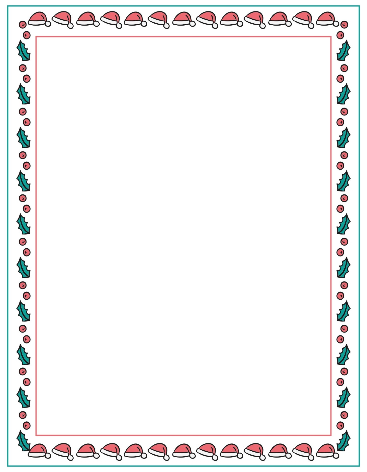 Christmas Letter Borders Free Printable For Christmas Border Word Template