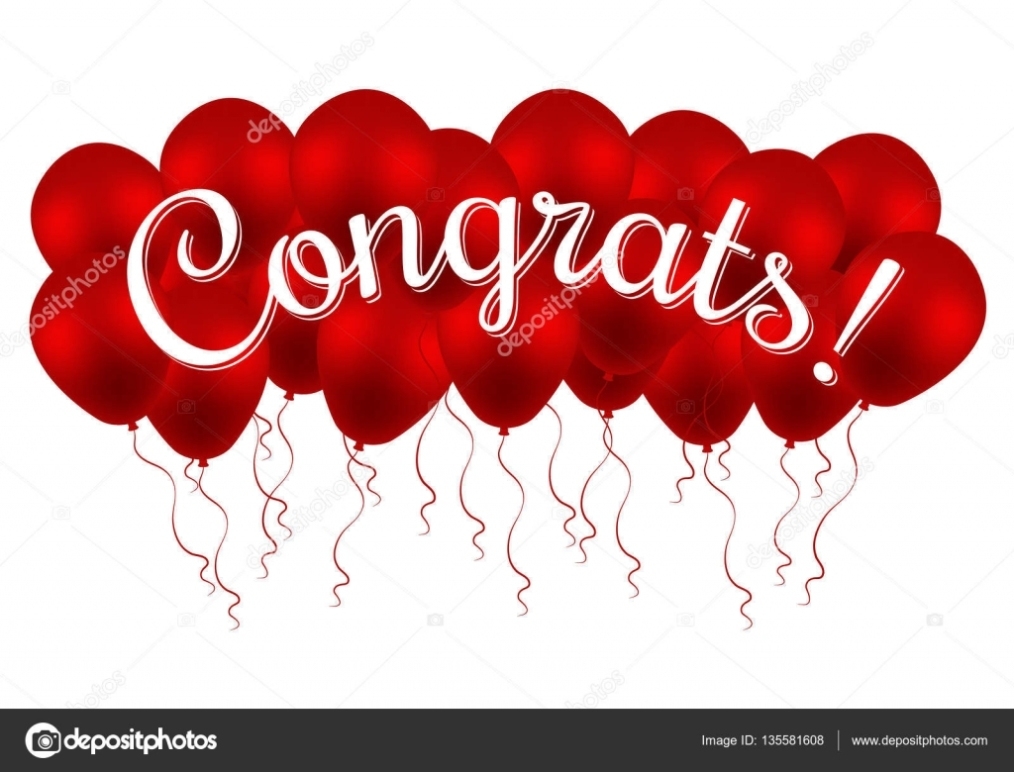 Congrats! Congratulations Vector Banner With Balloons And Letter with Congratulations Banner Template