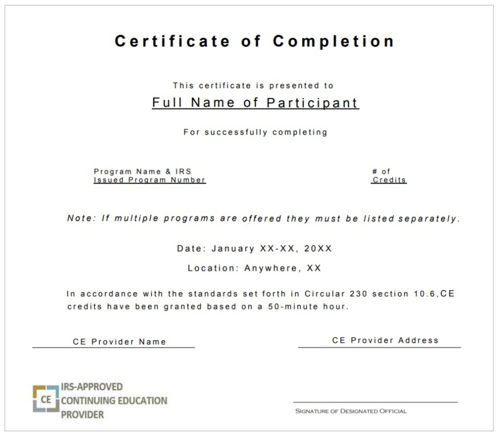 Continuing Education Certificate Template Pertaining To Continuing Education Certificate Template