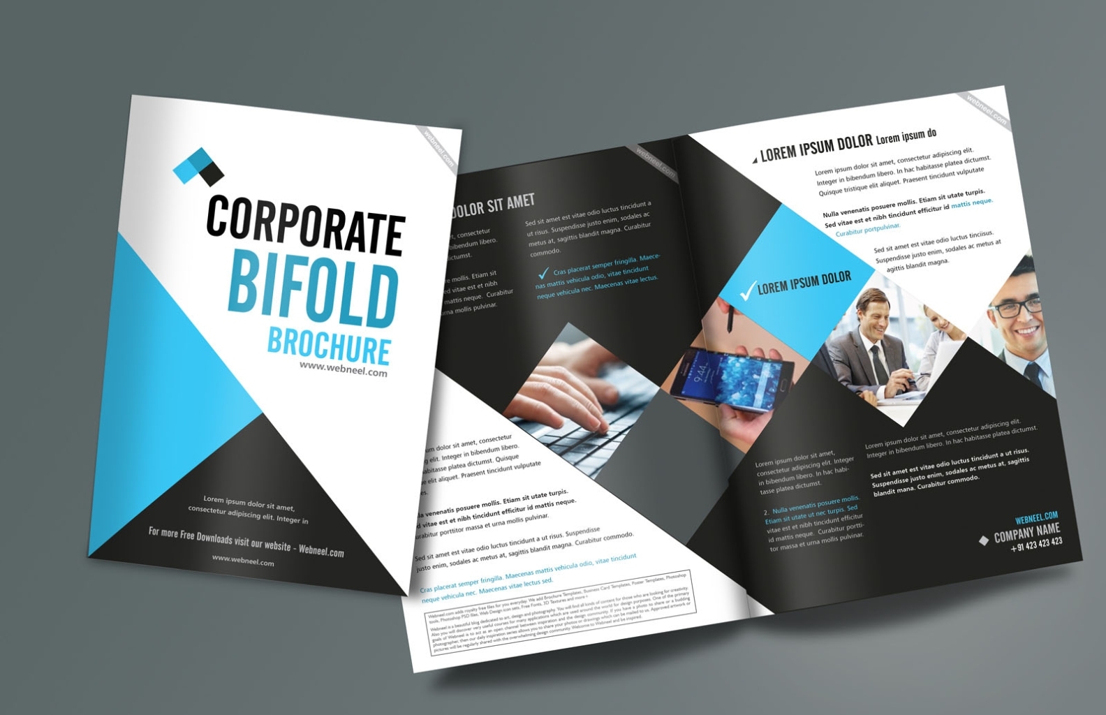 Corporate Bifold Brochure Design Templates - Freedownload Printing Throughout Brochure Folding Templates