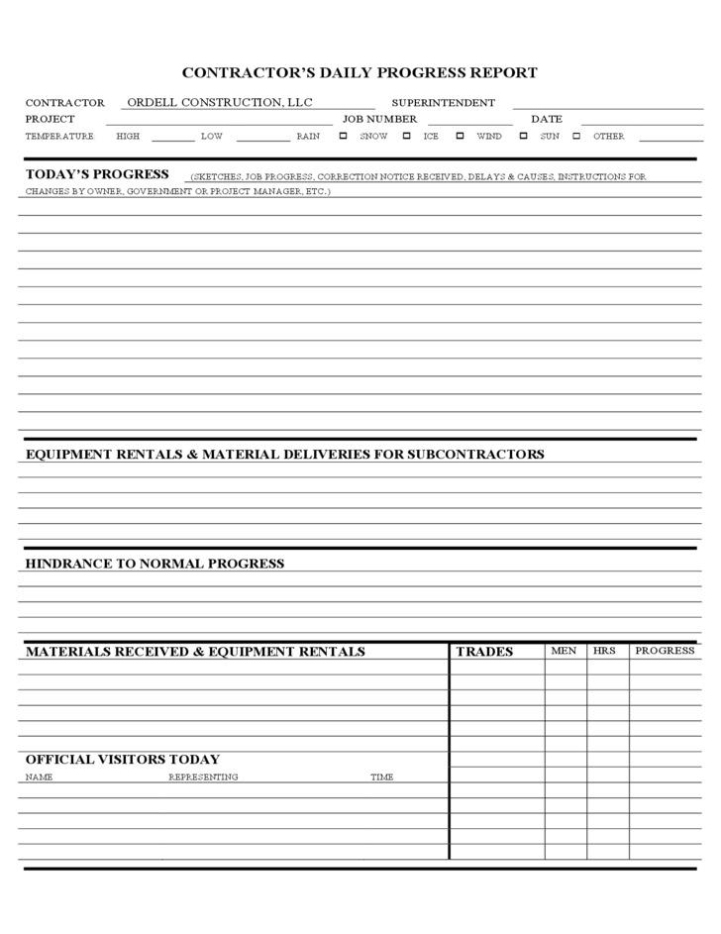 Daily Construction Report Template | Download Free In Daily Reports Construction Templates