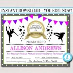 Dance Certificate Templates Free Download within Dance Certificate Template