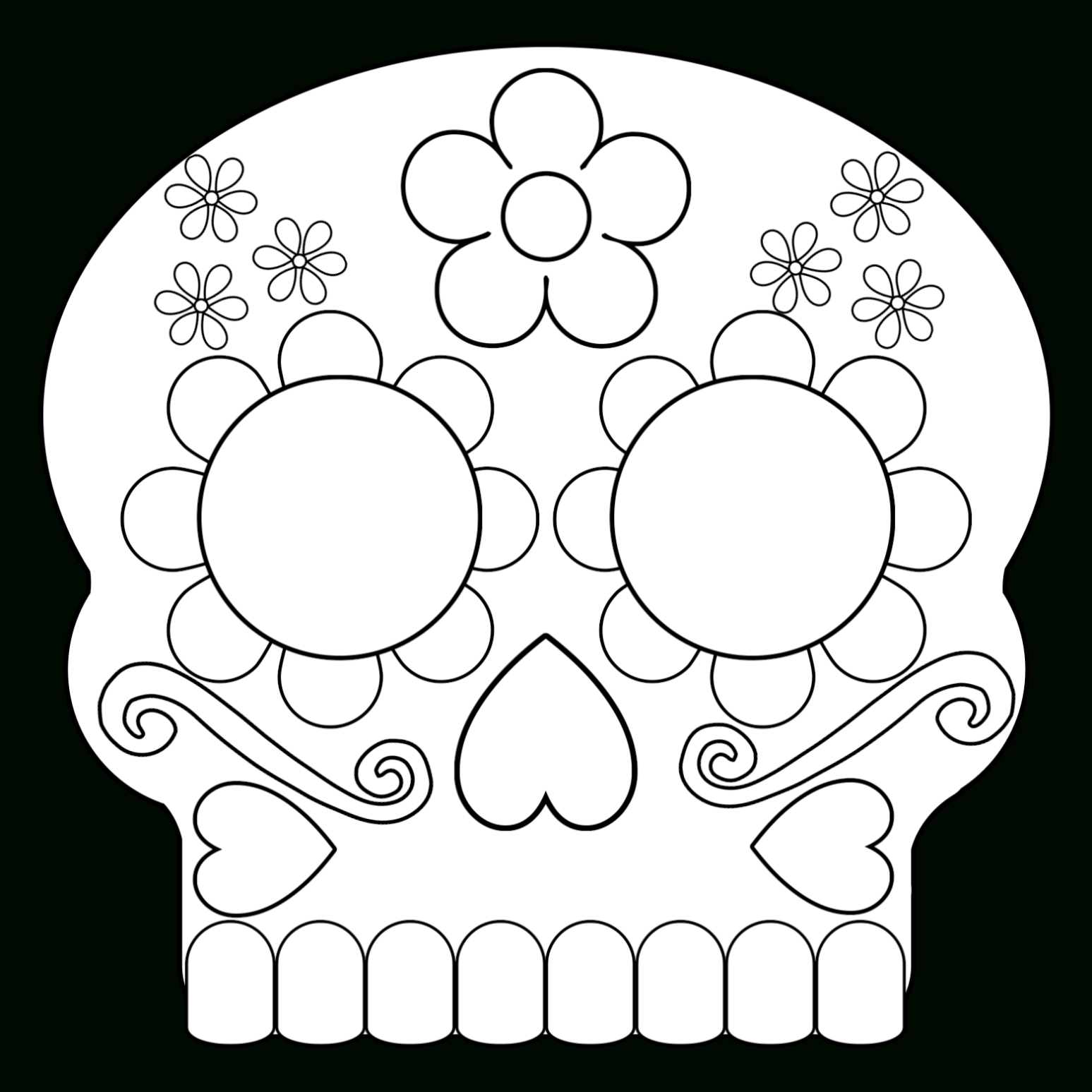 Day Of The Dead Masks Sugar Skulls Free Printable - Paper Trail Design throughout Blank Sugar Skull Template