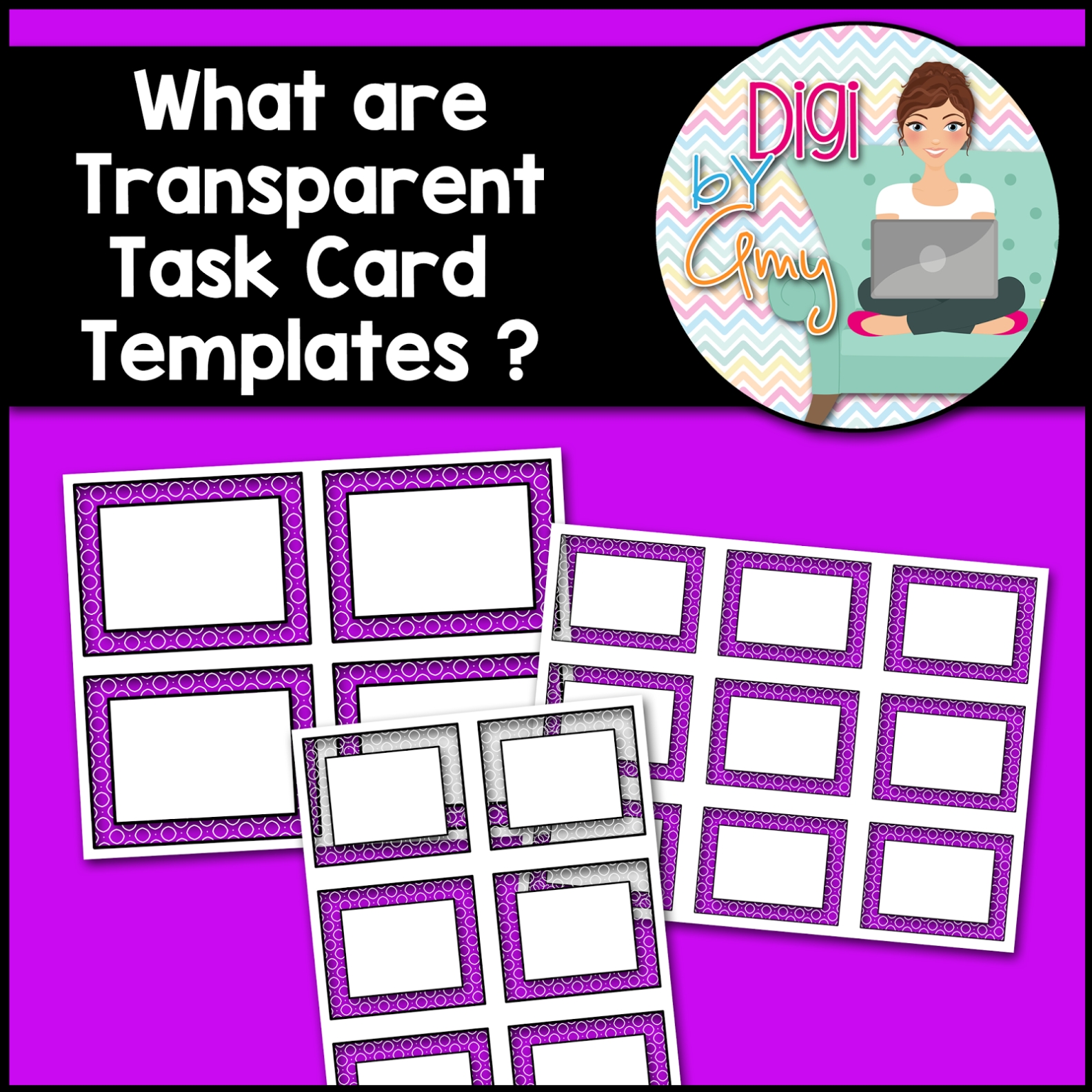 Digi By Amy: What Are Transparent Task Card Templates? Inside Task Card Template