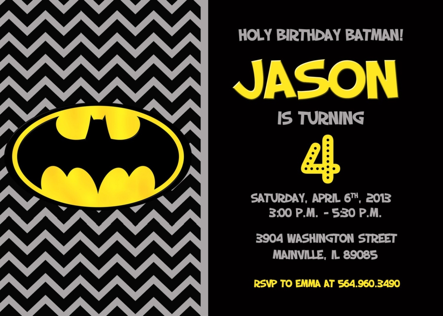 Dinyehe: Batman Party Invitations Free Within Batman Birthday Card Template