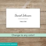 Diy Wedding Place Cards Template For Microsoft Word - Etsy regarding Wedding Place Card Template Free Word