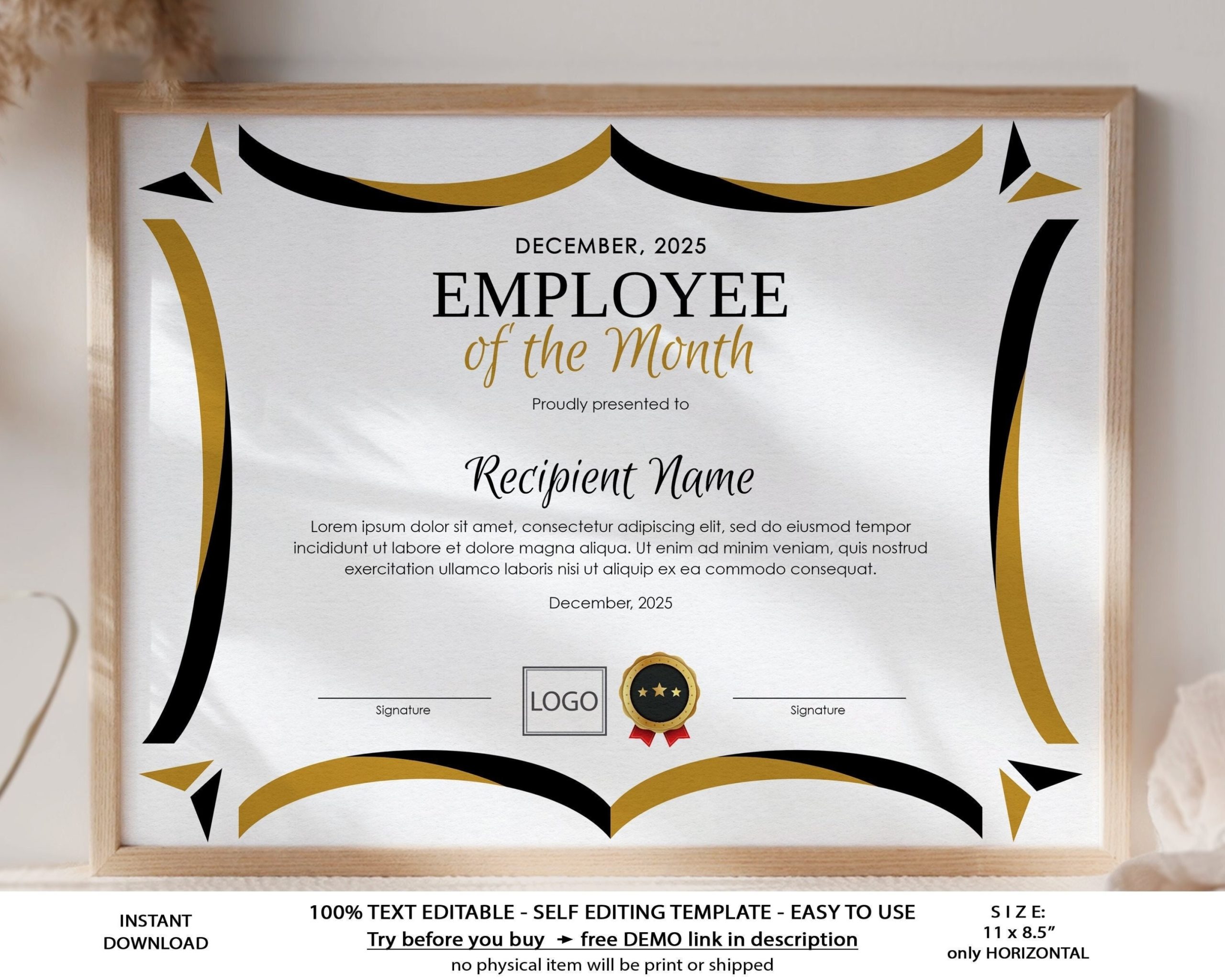 Employee Of The Month Certificate Template Free Download Within Employee Of The Month Certificate Template With Picture