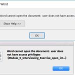 Fix 'Word Cannot Open The Document: User Does Not Have Access for Word Cannot Open This Document Template