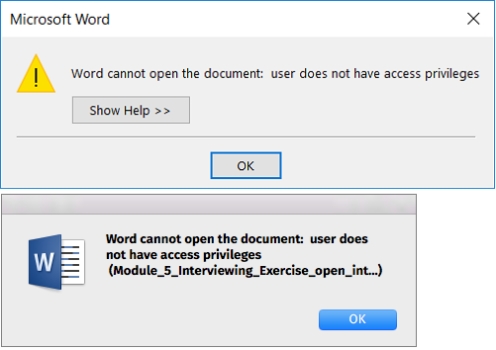 Fix 'Word Cannot Open The Document: User Does Not Have Access For Word Cannot Open This Document Template