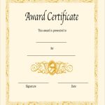 Free 8+ Sample Blank Certificate Templates In Pdf | Ms Word with Template For Certificate Of Award
