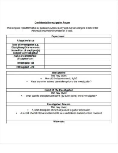 Free 8+ Workplace Investigation Report Samples In Ms Word | Pages For Workplace Investigation Report Template