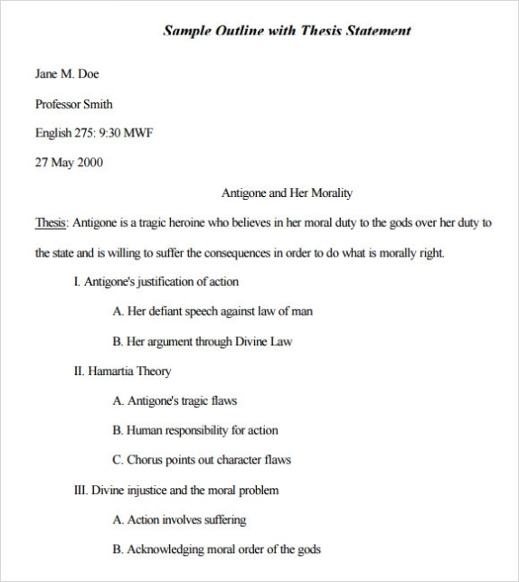 Free 9+ Sample Mla Outline Templates In Pdf | Ms Word Regarding Ms Word Thesis Template