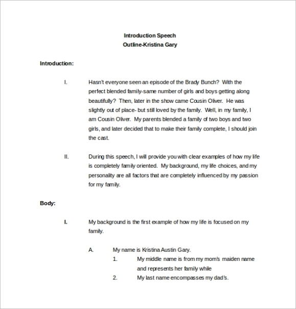 Free 9+ Speech Outline Templates In Pdf | Ms Word With Speech Outline Template Word