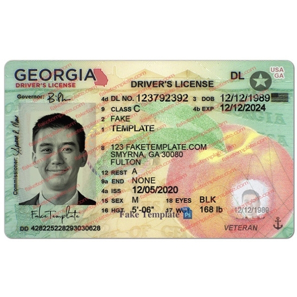 Free Blank Georgia Drivers License Template Throughout Georgia Id Card Template