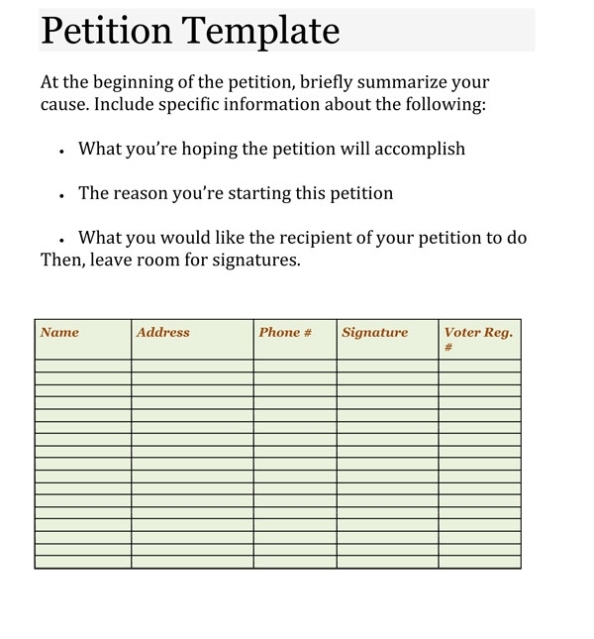 Free Petition Templates (20+ Templates For Word | Excel) within Making Words Template