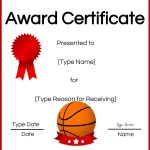 Free Printable Basketball Certificates | Edit Online And Print At Home pertaining to Basketball Certificate Template