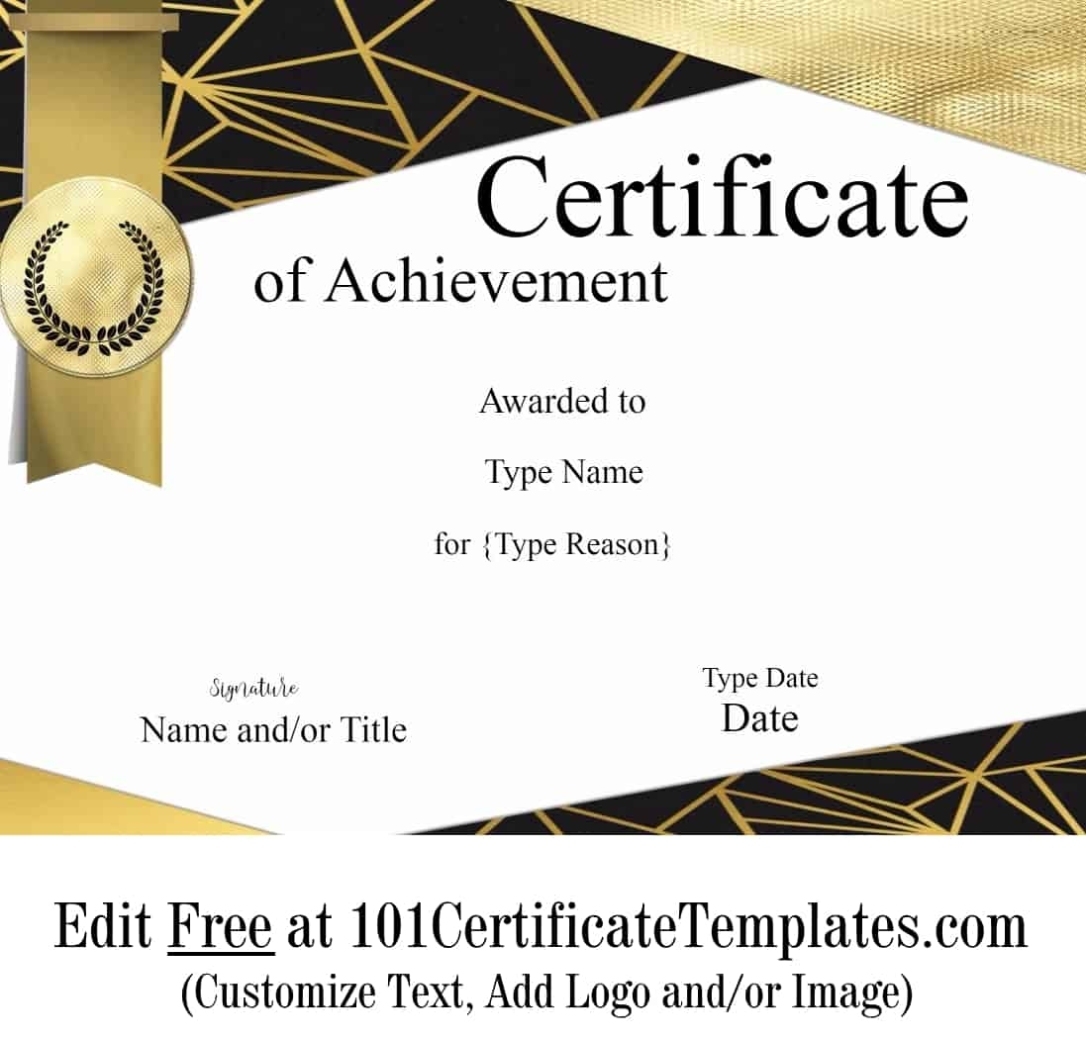 Free Printable Certificate Of Achievement | Customize Online Pertaining To Award Certificate Design Template