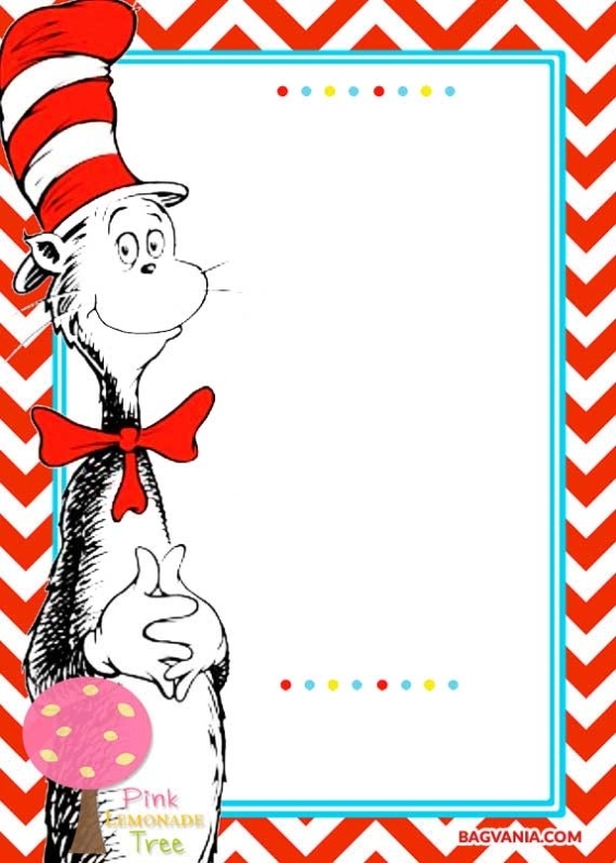 Free Printable Dr.seuss - Cat In The Hat Invitation Template | Free Printable Birthday Regarding Dr Seuss Birthday Card Template