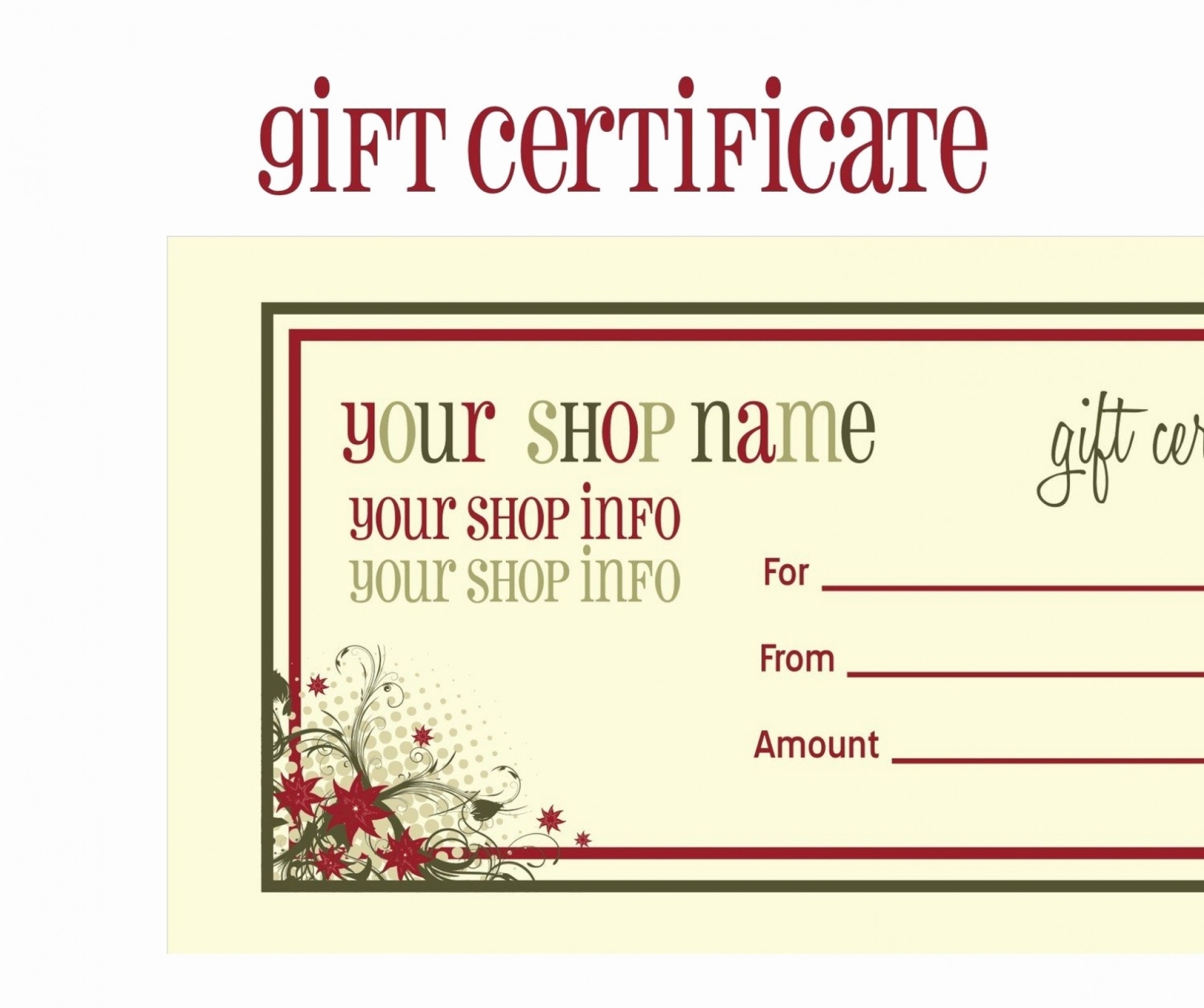Free Printable Gift Vouchers Uk | Free Printable With Custom Gift Certificate Template