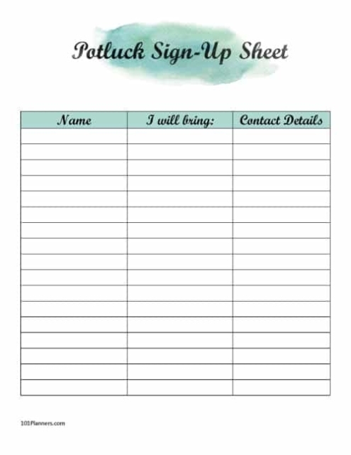 Free Printable Potluck Sign Up Sheet | Editable | Instant Download Intended For Potluck Signup Sheet Template Word
